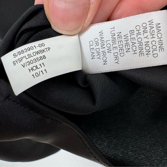 Banana Republic Women Cowl Back Blouse 8 Black Stretch Satin Fairy Goth Office - Picture 13 of 16